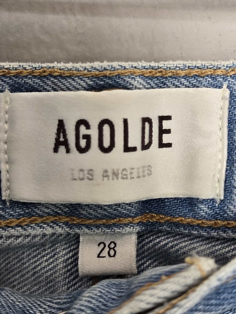 AGOLDE Dee High Rise Rolled Hem Denim Short Organic Cotton Size 28 - Picture 8 of 12